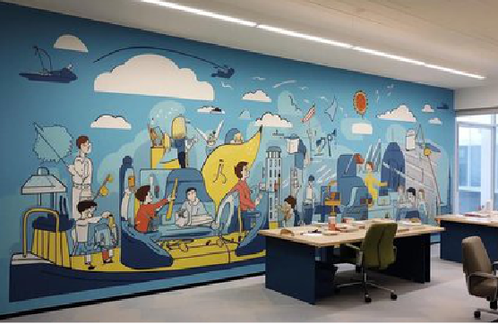 范县办公室墙绘的特点。